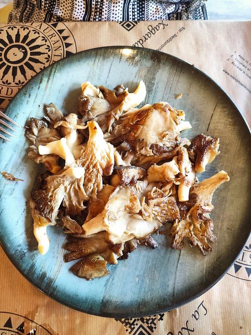 Setas a la plancha at La Xagarda in Asturias