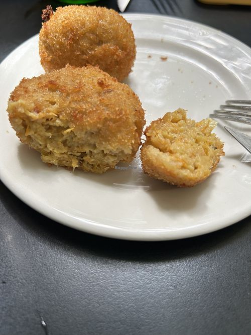 Inside pumpkin croquettes   at Polka in San Sebastian