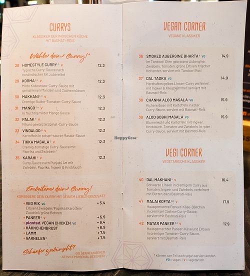 Menu page at SVAAdish at SVAAdish in Hamburg