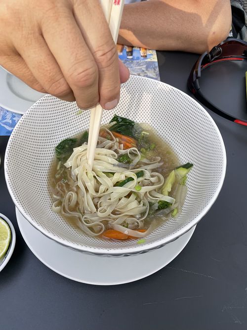 Vegan veggie soup at Truly Asia in Interlaken