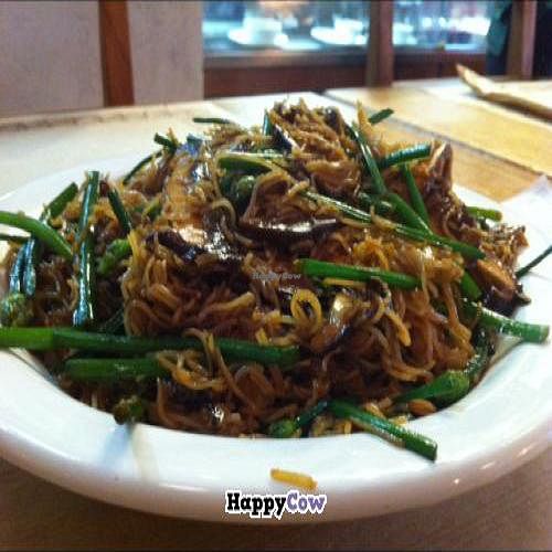 Bifum ( rice Nudels) with with shitaki mushrooms. a good Vegan choice (-: at Bio Carioca in Rio De Janeiro