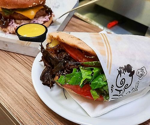 Good vegan Gyros with mushrooms  at Zoumeros in Amorgos