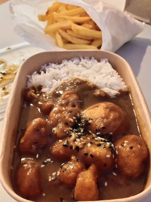 Cauliflower Katsu curry and fries at East Street by Tampopo - Kiosk in Manchester