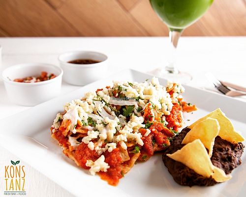 Vegan Chilaquiles  at Konstanz in Cozumel