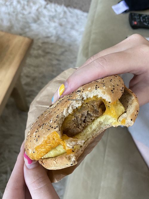 Vegan bagel sandwich  at Peet's Coffee in Santa Clarita