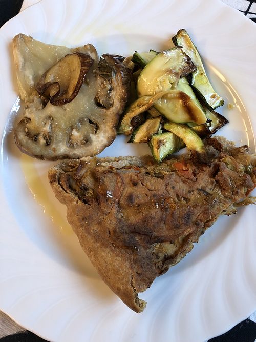 Savoury pie, aubergine and courgette  at Koivu in Valchiusa