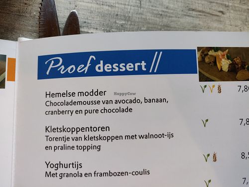 Hemelse modder = vegan = aanrader! Luchtig :) at Paviljoen Het ProefLab in Marknesse