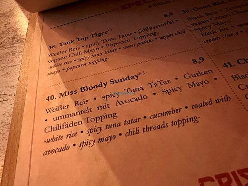 menu at Niiko Sushi x Vegan in Leipzig