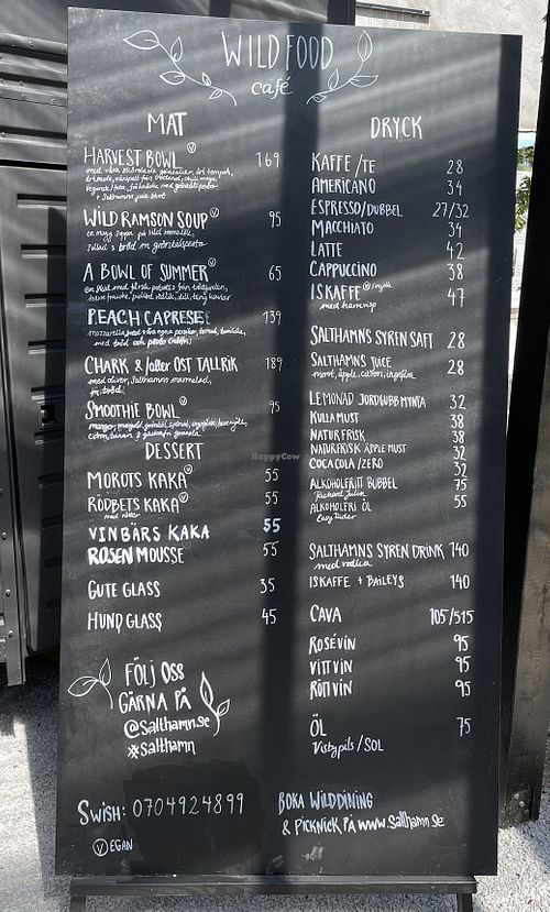 Menu July 2021 at Salthamn Wild Food Cafe in Visby