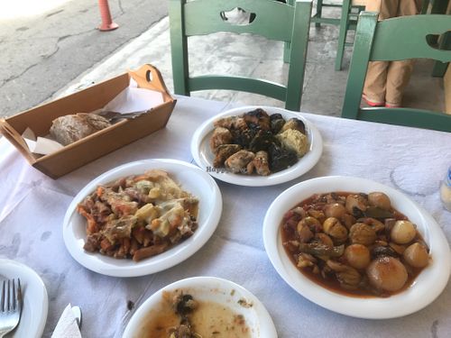 our homemade feast! at To Stachi in Crete