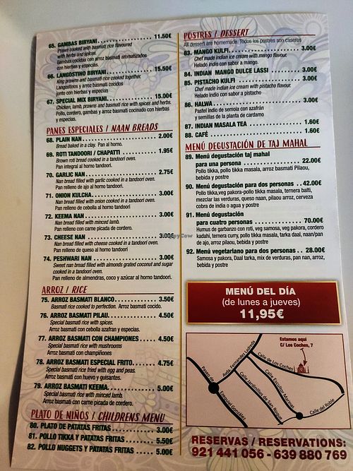 carta at Taj Mahal in Segovia