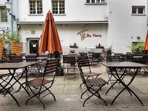 Back yard (nicer than it looks here) at Blue Monkey in Zurich