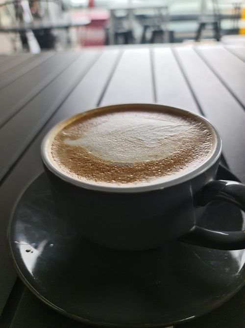 Coffee (latte with almond milk). at Bean Smuggler in Point Cook