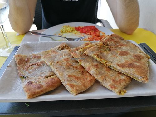 Stuffed parataa at Taj Mahal Tandoori in Almunecar