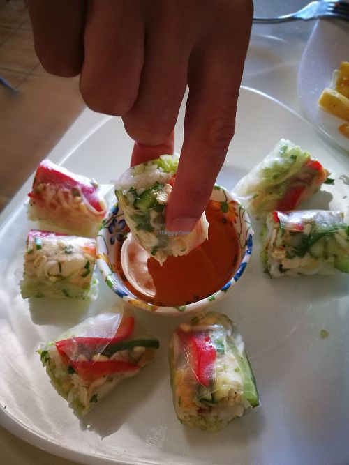 fresh (raw) spring rolls at Loving Hut - Nowolipie in Warsaw