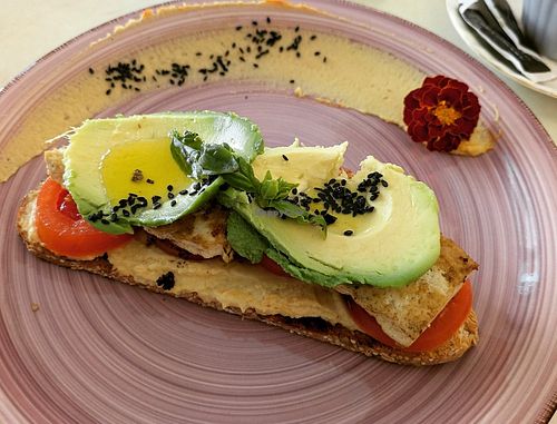Avocado toast at Bio Café Alternativo Saudade in Lanzarote