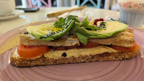 Avocado toast at Bio Café Alternativo Saudade in Lanzarote