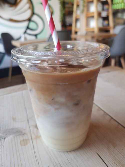 Decaf iced coffee at Throwback Coffee House in Wakefield