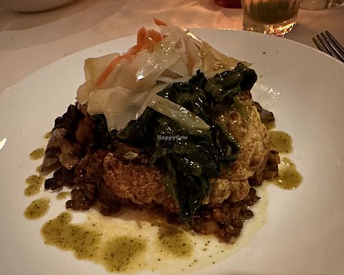 Roasted Cauliflower, lentils, fennel oyster mushrooms with curry drizzle  at The Washington Inn in Cape May