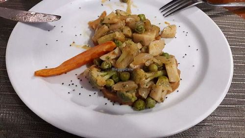 Seitan with veg at Es Ginebro in Mallorca