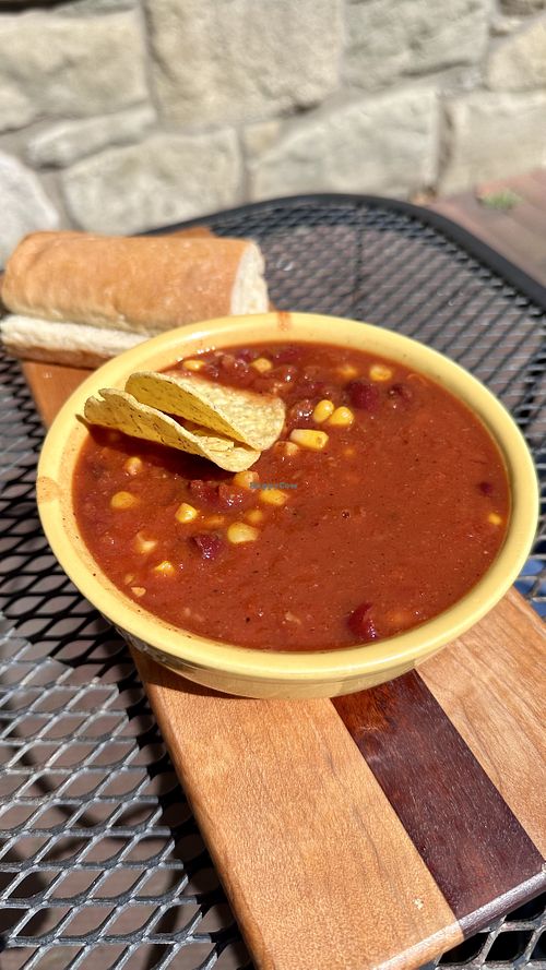 Mexican Bean and Corn Sopa  at Colophon Cafe in Bellingham