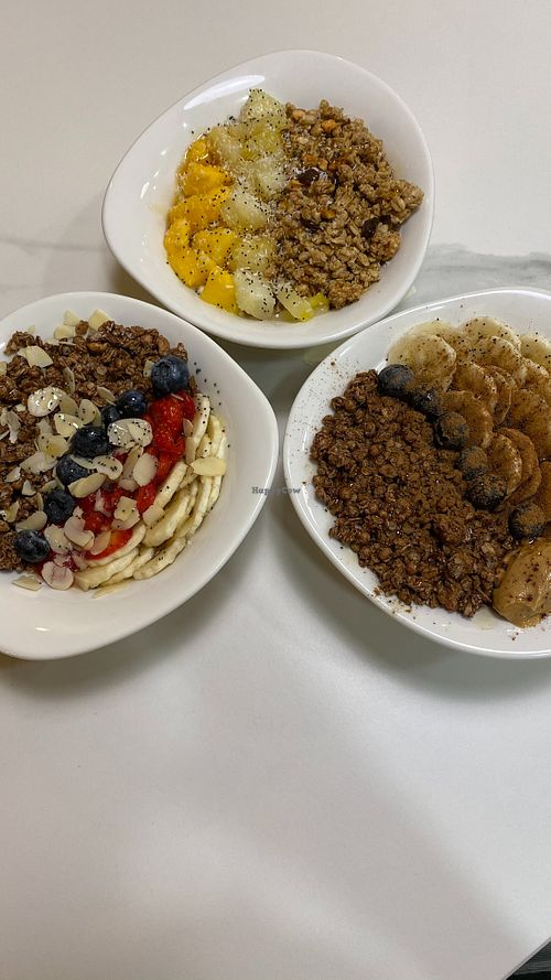 Açai and yogurt bowls at Enxalao in San Sebastian