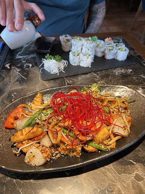 Teriyaki vegetable udon  at Homy Fusion in Plzen