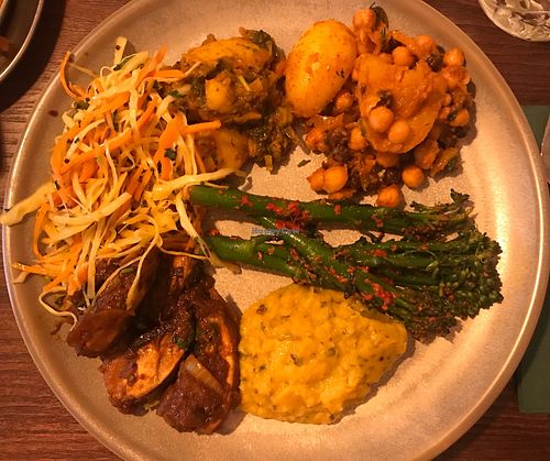 Vegan small plates - a little bit of a selection of six.  at Babul's in Barnard Castle
