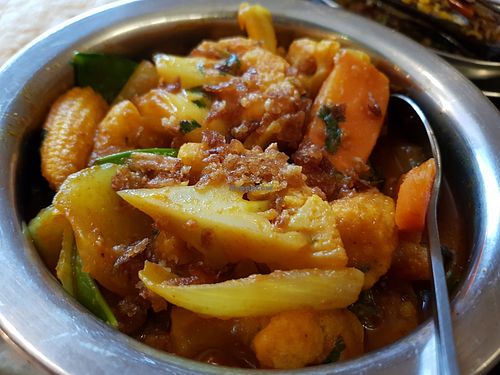Vegetable dopiaza curry at Babul's in Barnard Castle
