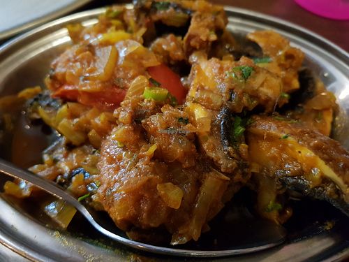 Mushroom bhaji at Babul's in Barnard Castle