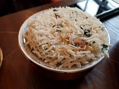 Garlic pilau rice at Babul's in Barnard Castle