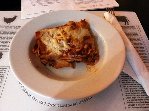 Vegan lasagna at Dolce Vegan in Florence
