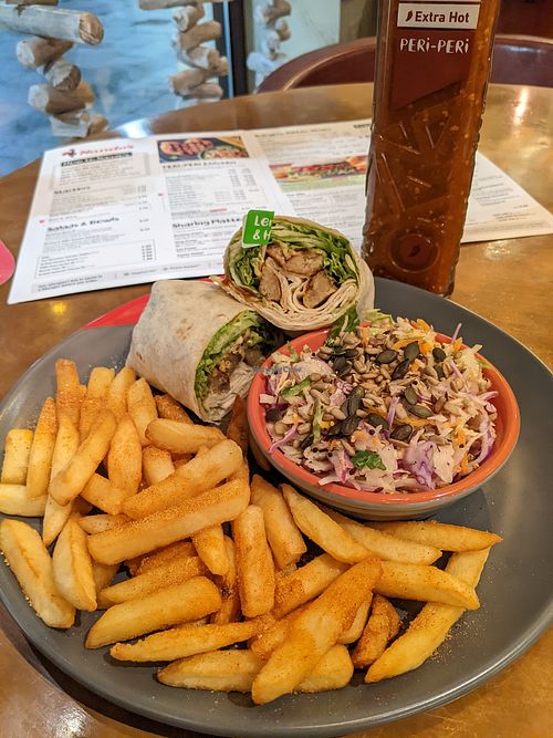 wrap with plant chicken at Nando's in Londonderry