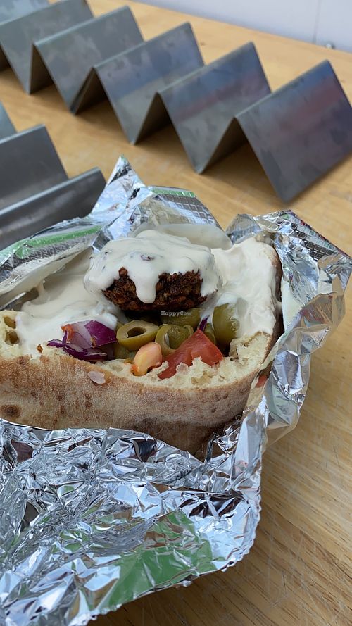 Great falafel. Pita fresh and fluffy!! at Mordy's Falafel in Denver