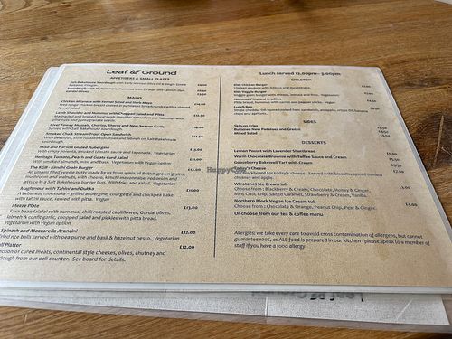 Menu at Leaf & Ground in Dursley