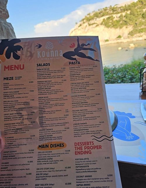 Only vegan options are greek salad without cheese, fries without any cheese on top and pita bread (specify vegan) at Kounna Beach & Resto Bar in Rhodes
