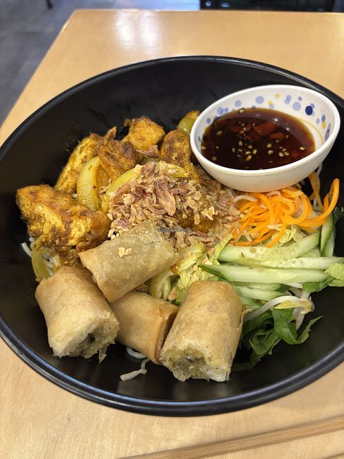 Lemon grass tofu salad with spring rolls   at Saigon '60s Vietnamese Cuisine in Rotorua