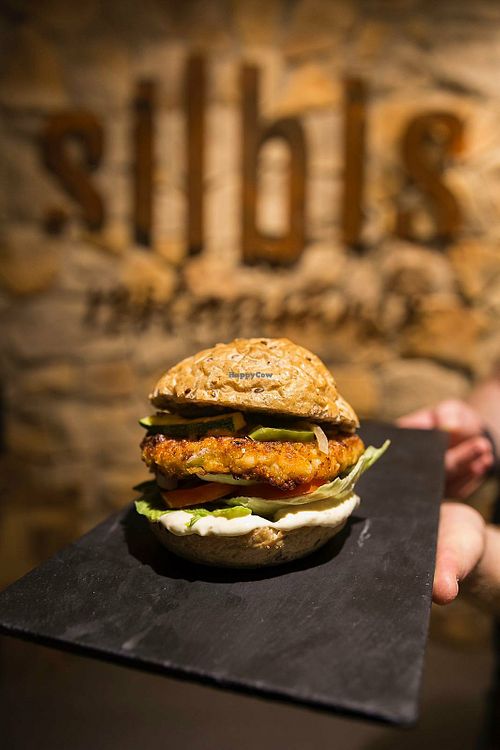 Veggie burger at Silbis Tudela in Tudela
