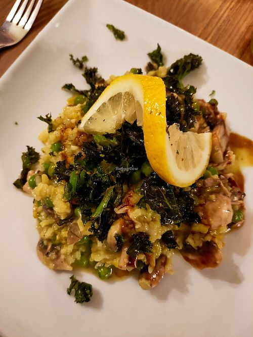 Pea & Mushroom Risotto at The Navigation Inn in Oswestry