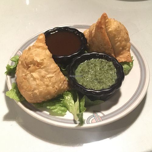 Samosas with perfect flake! at India House in Santa Fe