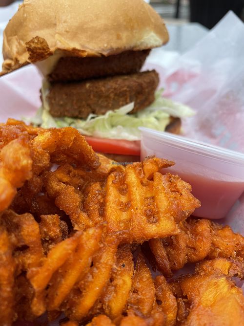 Sweet Potato Waffle Fries  at Vegans Are Us in Atlantic City