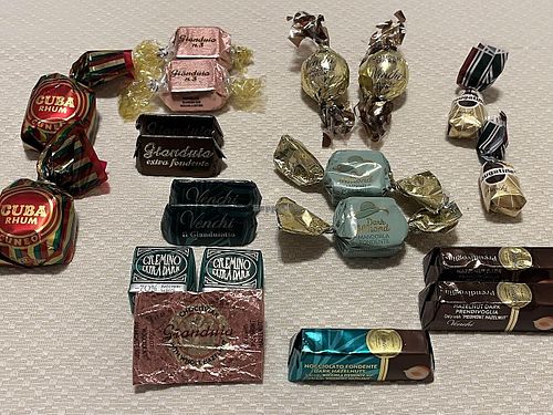 Assortment of vegan chocolates  at Venchi Cioccolato in Venice