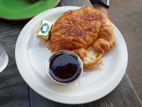 Croissant with jam! at The Den Cafe in Costa Mesa