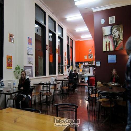 Inside restaurant at OM Vegetarian - RGIT Building in Melbourne