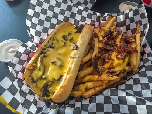 Philly Cheesestake and Bacon Cheese Fries at Doomie's Home Cookin' in Hollywood