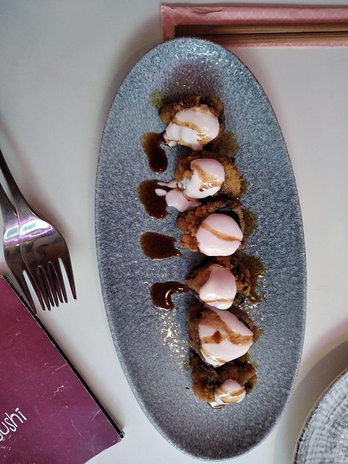 Crujiente de miso y berenjenas at Miss Sushi in Jerez