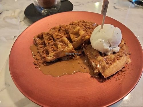 Biscoff waffle at Heavenly Desserts in Leeds