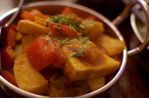 Kathal do Piaza
(Stir-fried young jackfruit with potato, onion and capsicum) at Sampoorna Vegetarian Surprise in Mount Waverley