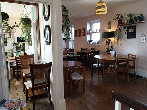 Upstairs seating at Little Green Refills in Abergavenny