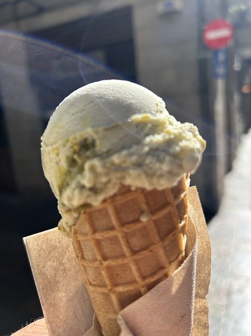 Pistachio cone   at Madonna Gelateri in Girona